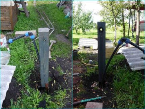 Как украсить колонку во дворе. Декорирование водоразборной колонки