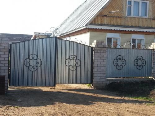 Ворота для частного дома из профнастила. Ворота из профнастила — 135 фото, как установить своими руками разные типы ворот